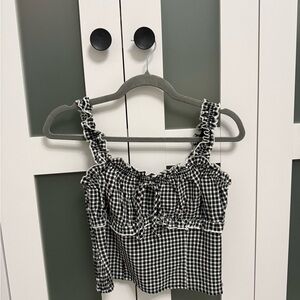 Black and White Gingham Ruffle Set